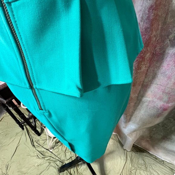 NEW 📌Loft Turquoise Wedding Guest - Semi-Formal Afternoon - Midi Peplum Dress - Picture 9 of 15